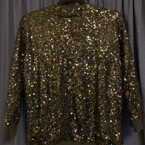 LC by Lauren Conrad 3/4 sleeve Sequin Sweater - Picture 3 of 4